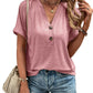 Women's Dailywear Casual Button Pullover V-Neck Short Sleeve Shirt