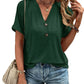 Women's Dailywear Casual Button Pullover V-Neck Short Sleeve Shirt