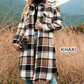 🔥Hot Sales - 49% OFF🔥Women's Plaid Print Long Sleeve Warm Tweed Coat