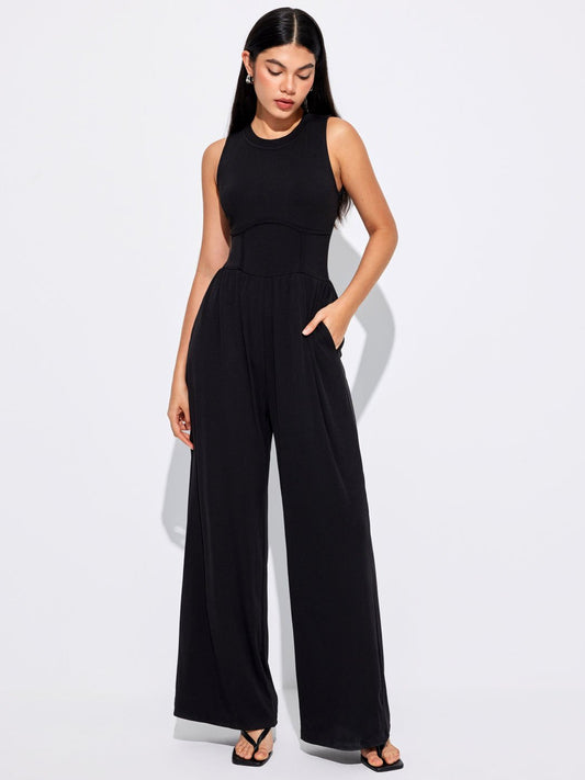 🔥2024 SUMMER SALE🔥PLUS SIZE SLEEVELESS WIDE LEG JUMPSUIT