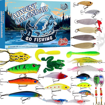 🎅Xmas Presale - 49% off😍24 Days Christmas Countdown Fish Tackle Set