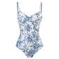 🌴 Summer Breeze Bargains: Slash 47% OFF🌟Women's Plants Print Contrast Mesh Swimsuit Set