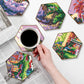 7pcs/Set Cup Coasters Stackable DIY Honeycomb Shape Cup Mat