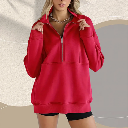 🎉Last Day Promotion - 75% OFF🥰Women's Casual Lapel Half Zip Tops