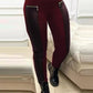 ⏰Christmas Hot Sales - 78% OFF💥Faux Leather Pants With Contrasting Trim And Zipper