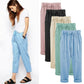 💥Big Sales - 49% OFF🎉Plus Size Solid Color Elastic Waist Loose Cropped Trousers