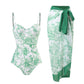 🌴 Summer Breeze Bargains: Slash 47% OFF🌟Women's Plants Print Contrast Mesh Swimsuit Set