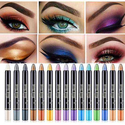 🔥2024 Hot Sales — 15 Color Highlighter Eyeshadow Pencil Waterproof Glitter Eye Shadow Eyeliner Pen🔥