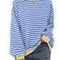 🔥Promotion 49% OFF😲-Women's Oversized Striped Long Sleeve Pullover