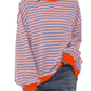 🔥Promotion 49% OFF😲-Women's Oversized Striped Long Sleeve Pullover