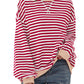 🔥Promotion 49% OFF😲-Women's Oversized Striped Long Sleeve Pullover