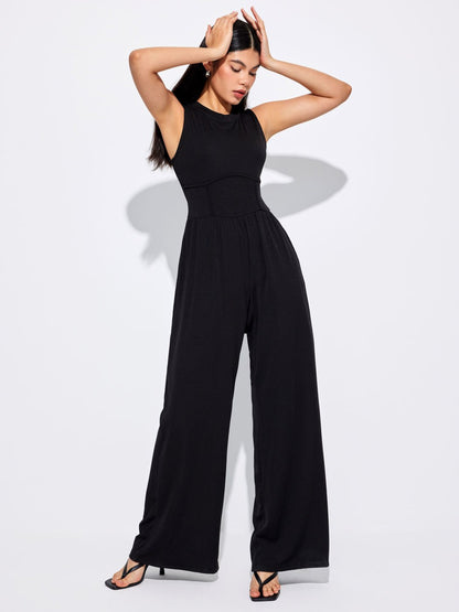 🔥2024 SUMMER SALE🔥PLUS SIZE SLEEVELESS WIDE LEG JUMPSUIT