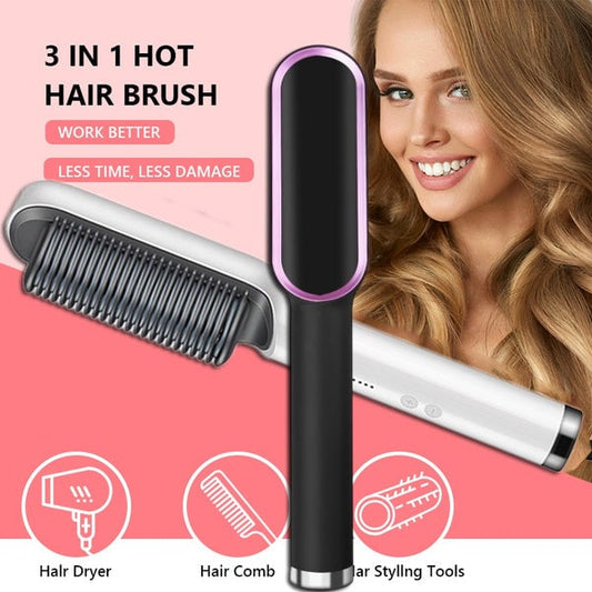 💥This Week's Special Price £13.99💥Negative Ion Hair Straightener Styling Comb💇‍♀