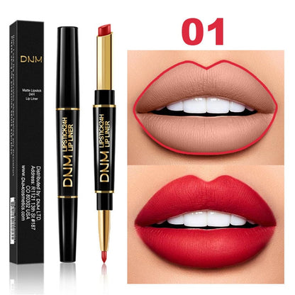 🔥Double ended lipstick Automatic Lip Liner Matte Waterproof Non-fading Non-stick Lipstick