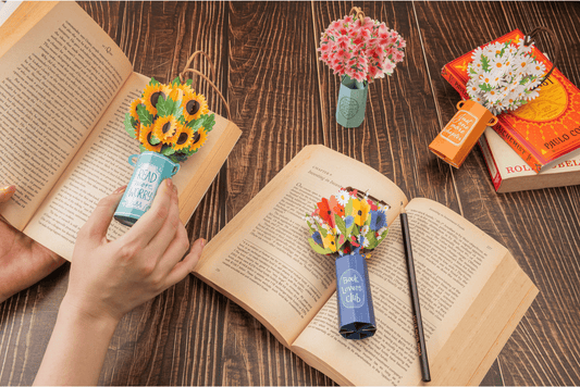 🌸📚️Elegant Flower Bouquet 3D Pop-up Bookmark - New Pop-Mark (Best Gift For Book Lover)