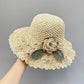 🎉New Arrival👒Elegant Crochet Straw Hat with Ruffle Detail