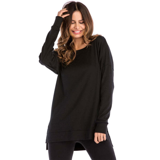 🔥Hot Sales - 49% OFF✨Women's Crewneck Long Sleeves Side Split Tunic Top