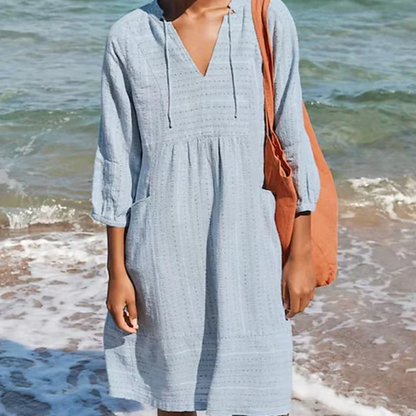 🎉New Hot Sales🎉Women's Summer V-Neck Cotton Linen Dress