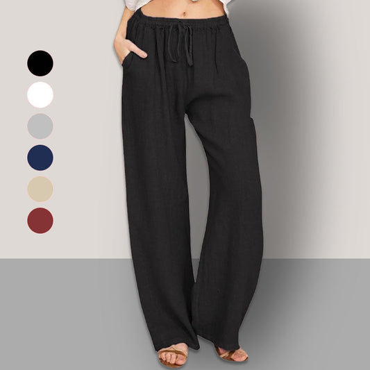 🎉Summer Hot Sales💥2024 New Plus Size Women's Summer Cotton Linen Wide Leg Pants