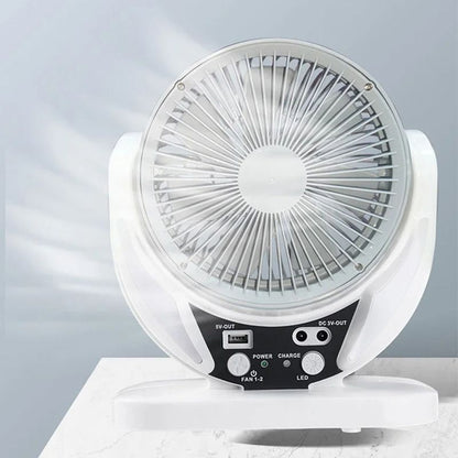 4-in-1 Solar Light Bulb Rechargeable Recirculating Fan