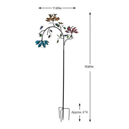 Simulated Flower & Butterfly Iron Ornament for Garden