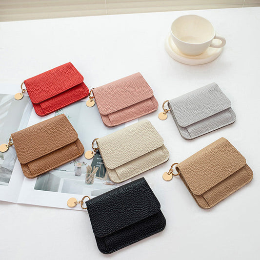 Vintage Solid Color Multi-Layer Mini Wallet