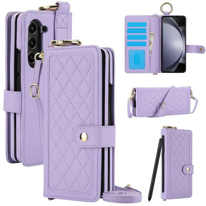 Multi-Functional Flip Folio Wrist Strap Phone Case