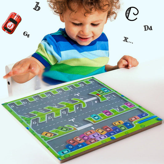 Magnetic Alphabet Maze Car Puzzle Toys Set