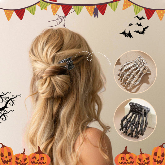 🎃New Hot Sales - 49% OFF✨Halloween Fashionable Skeleton Hand Hair Claw Clip💀