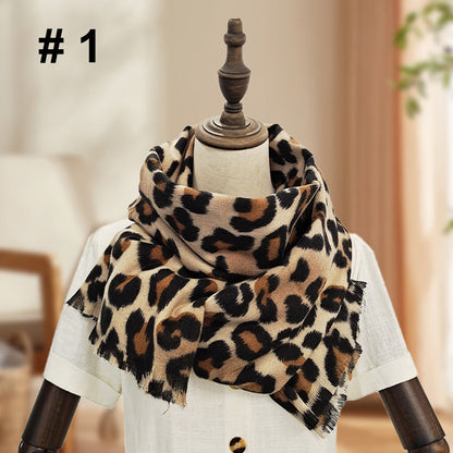 Women's Classic Leopard Print Thick Warm Wrap