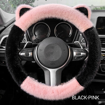 Universal Non-slip Soft Cute Cat Ears Plush Steering Wheel Cover-🎁Early Christmas sale - 49% off🎅